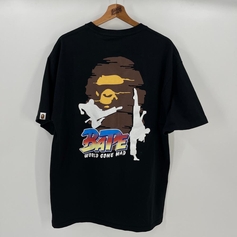 A Bathing Ape Nigo BAPE Street Fighter Culture Karate Tee in Black XXL